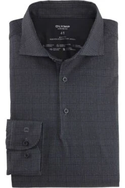 OLYMP Level Five 24/Seven Body Fit Jerseyhemd Schwarz, Kariert
