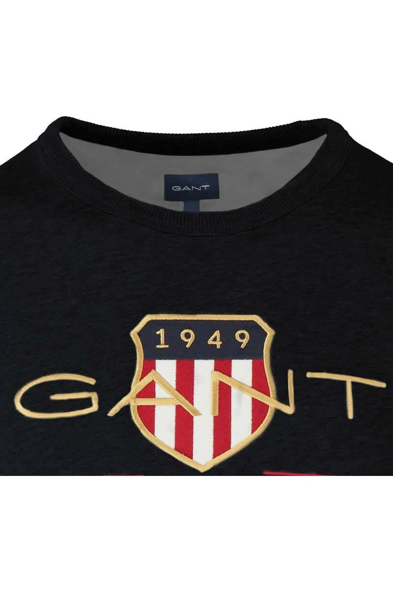 GANT Regular Fit Herren Pullover Rundhals Schwarz 2 GANT Regular Fit Herren Pullover Rundhals Schwarz – Bild 2