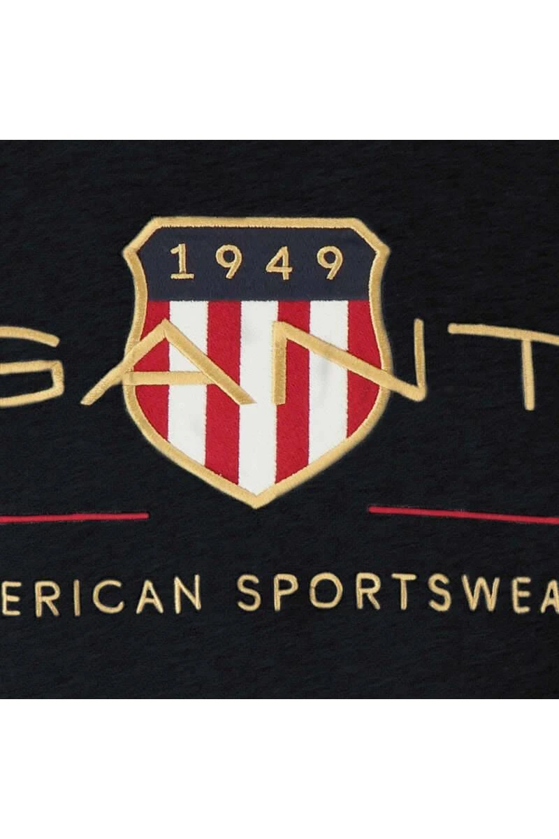 GANT Regular Fit Herren Pullover Rundhals Schwarz 3 GANT Regular Fit Herren Pullover Rundhals Schwarz – Bild 3