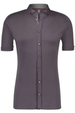 Desoto Slim Fit Jerseyhemd Grau, Einfarbig