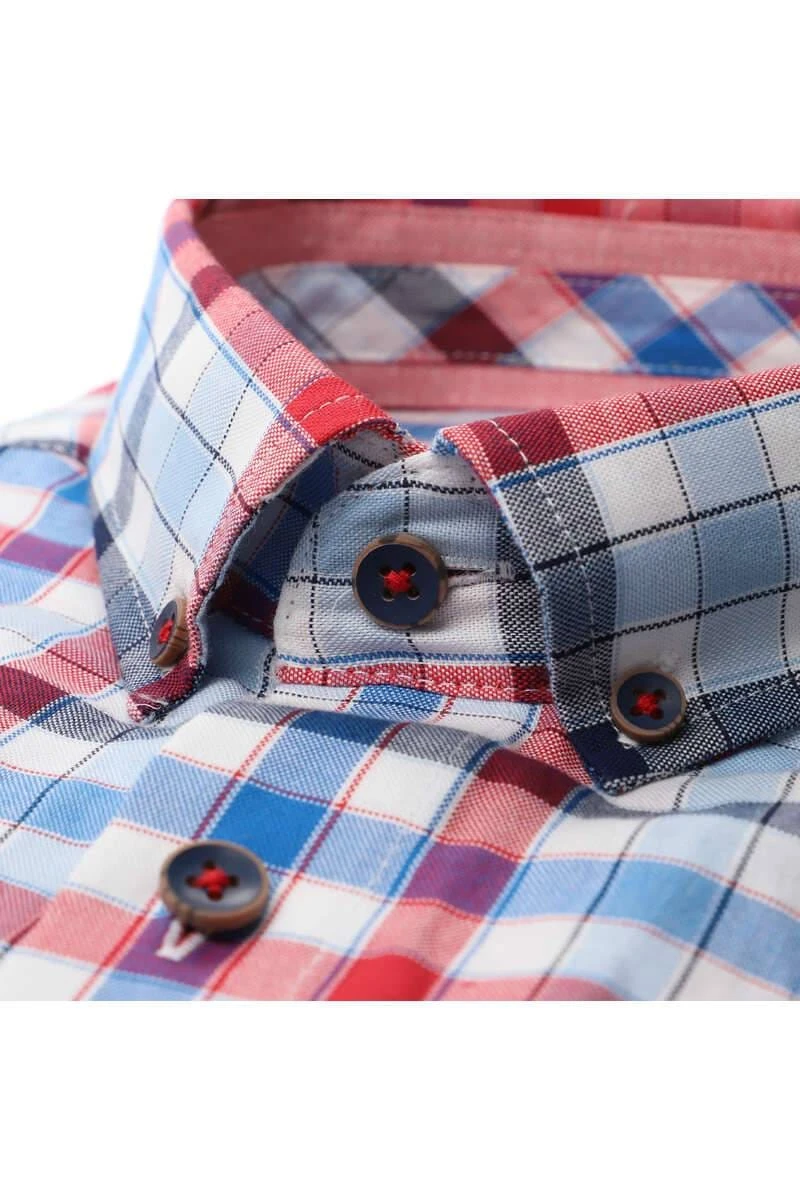 Redmond Casual Modern Fit Hemd Blau/rot/weiss, Kariert 2 Redmond Casual Modern Fit Hemd Blau/rot/weiss, Kariert – Bild 2