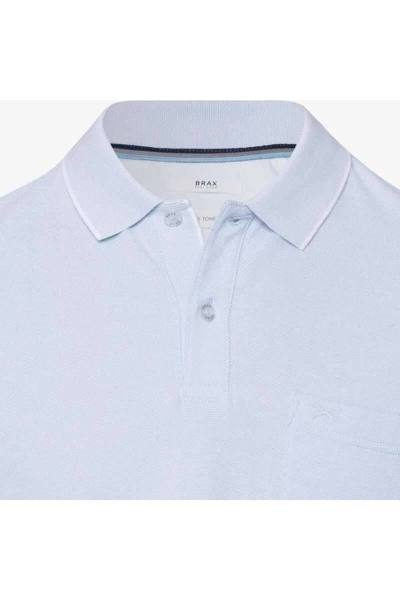 Brax Casual Modern Fit Poloshirt Eisblau, Einfarbig 2 Brax Casual Modern Fit Poloshirt Eisblau, Einfarbig – Bild 2