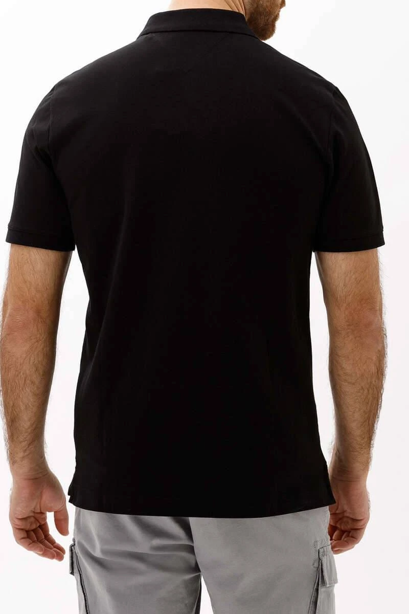 Brax Modern Fit Poloshirt Schwarz, Einfarbig 4 Brax Modern Fit Poloshirt Schwarz, Einfarbig – Bild 4
