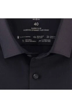 OLYMP No. Six 24/Seven Dynamic Flex Super Slim Jerseyhemd Schwarz, Einfarbig 6 OLYMP No. Six 24/Seven Dynamic Flex Super Slim Jerseyhemd Schwarz, Einfarbig -Kleidung Angebote 2526 24 68 4 800 1200x1200