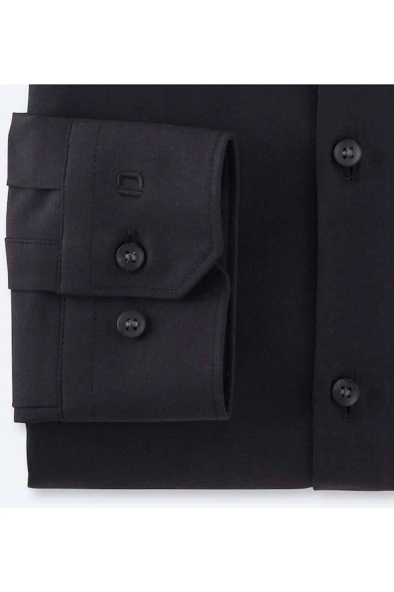 OLYMP No. Six 24/Seven Dynamic Flex Super Slim Jerseyhemd Schwarz, Einfarbig 4 OLYMP No. Six 24/Seven Dynamic Flex Super Slim Jerseyhemd Schwarz, Einfarbig – Bild 4