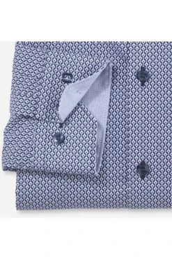 OLYMP No. Six Super Slim Hemd Marine/weiss, Gemustert -Kleidung Angebote 2541 34 18 2 800 1200x1200
