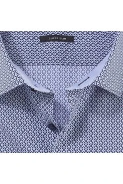 OLYMP No. Six Super Slim Hemd Marine/weiss, Gemustert -Kleidung Angebote 2541 34 18 3 800 1200x1200