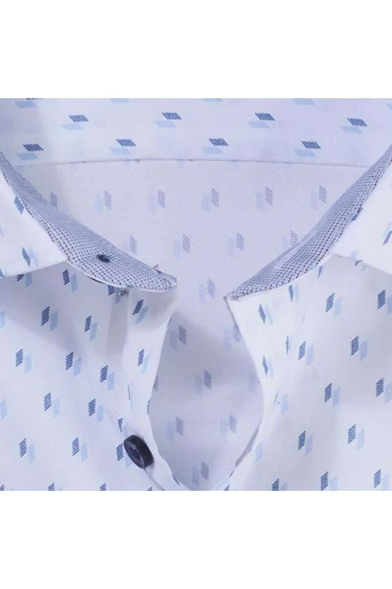 OLYMP No. Six Super Slim Hemd Weiss/blau, Gemustert 4 OLYMP No. Six Super Slim Hemd Weiss/blau, Gemustert – Bild 4