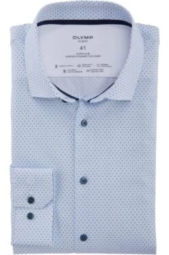 Kleidung Angebote 26 OLYMP No. Six 24/Seven Dynamic Flex Super Slim Hemd Weiss/blau, Gemustert