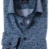 OLYMP No. Six Super Slim Hemd Blau/braun, Gemustert