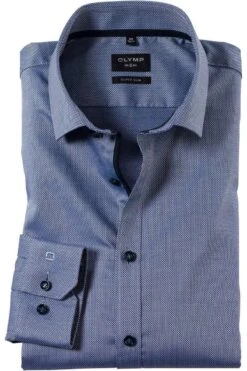 OLYMP No. Six Super Slim Hemd Royal, Faux-uni