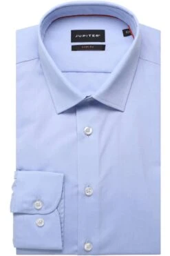 Jupiter Slim Fit Hemd Hellblau, Einfarbig