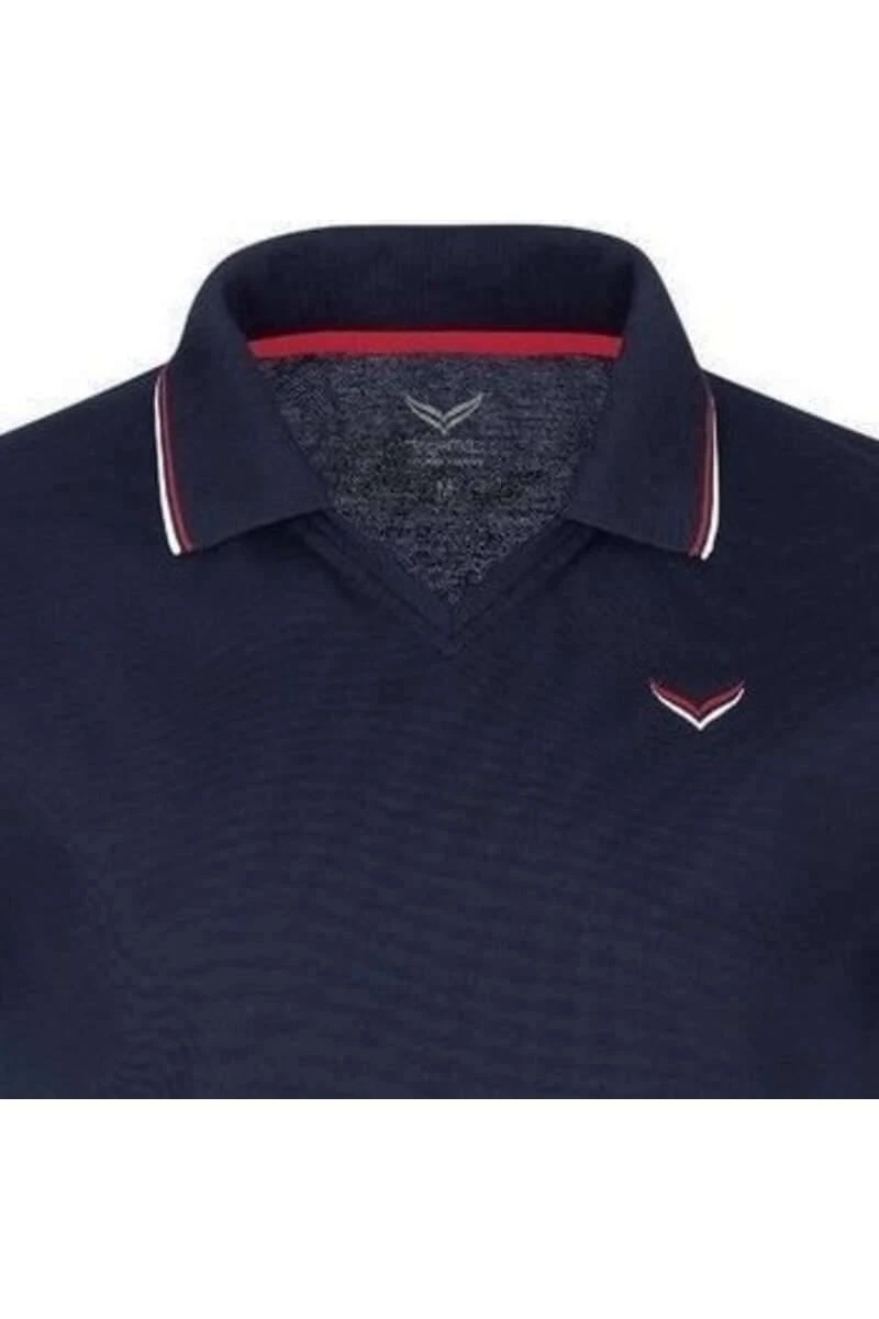 TRIGEMA Slim Fit Poloshirt Navy, Einfarbig 2 TRIGEMA Slim Fit Poloshirt Navy, Einfarbig – Bild 2