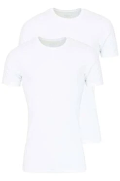Marvelis Body Fit T-Shirt Rundhals Doppelpack Weiss,Einfarbig