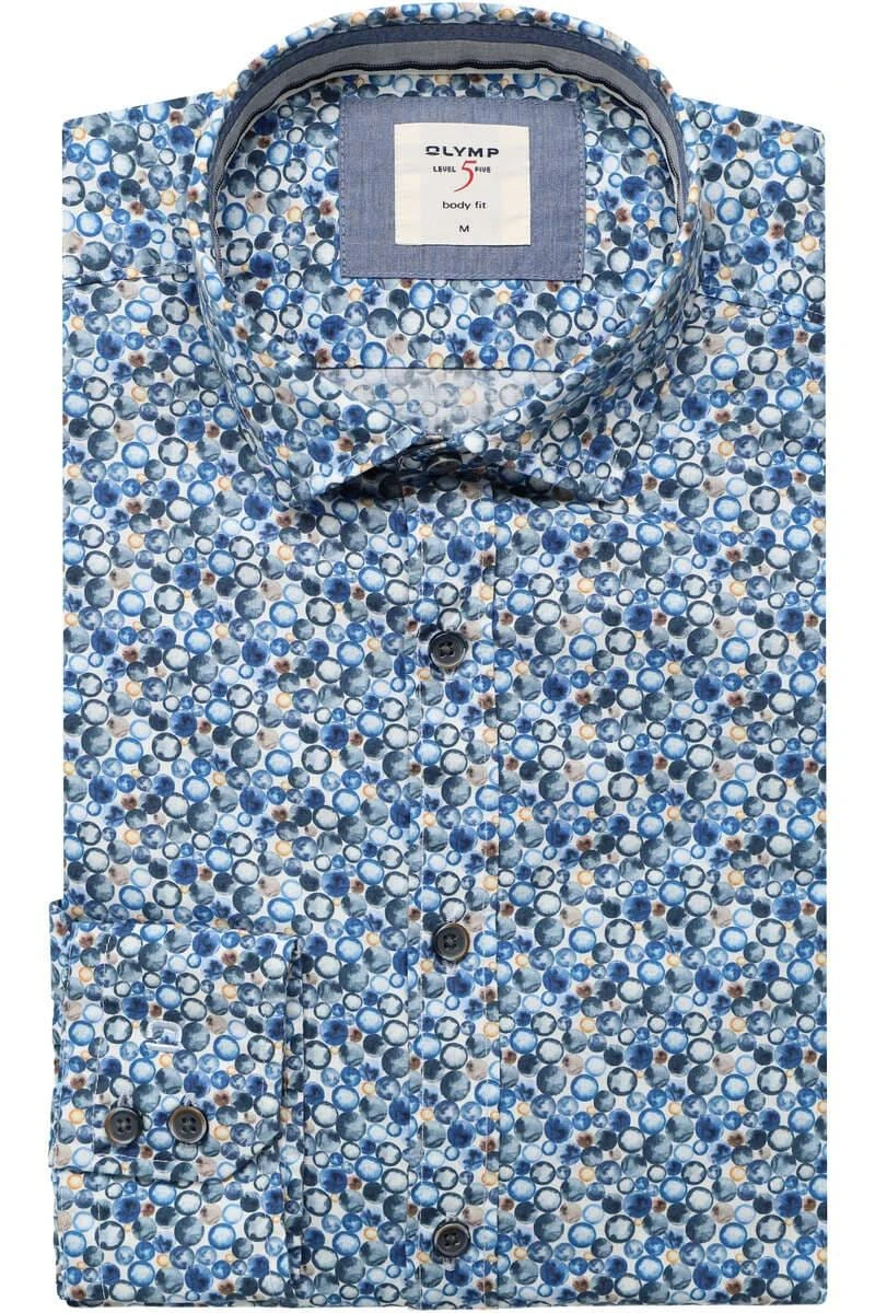 OLYMP Level Five Body Fit Hemd Blau/weiss, Gemustert 1 OLYMP Level Five Body Fit Hemd Blau/weiss, Gemustert