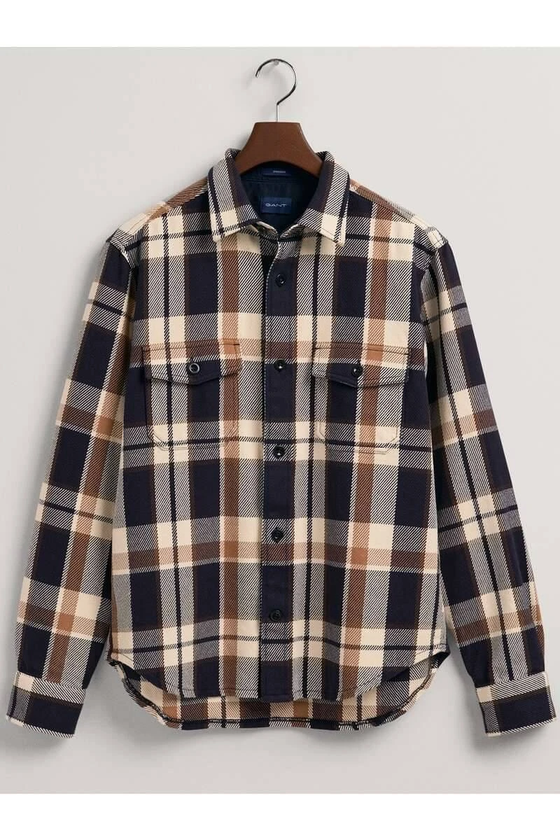 GANT Regular Fit Hemdjacke Blau/braun, Kariert 1 GANT Regular Fit Hemdjacke Blau/braun, Kariert