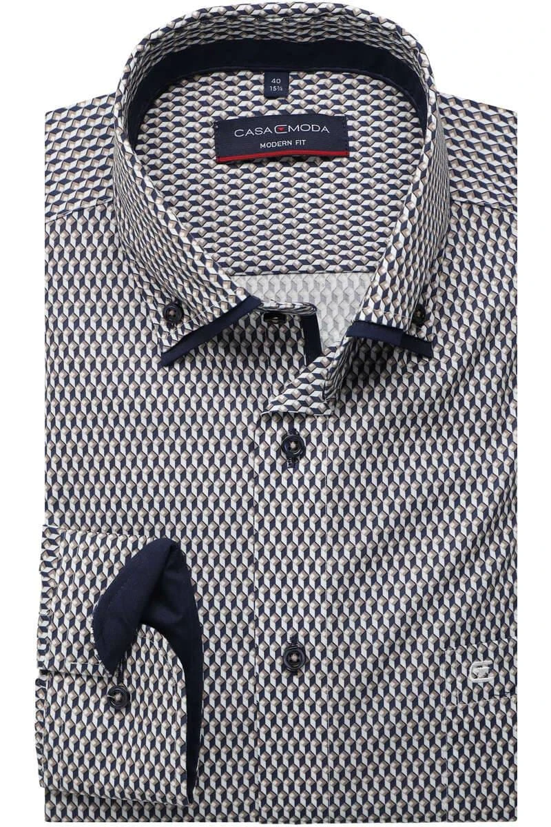 Casa Moda Modern Fit Hemd Anthrazit, Gemustert 1 Casa Moda Modern Fit Hemd Anthrazit, Gemustert
