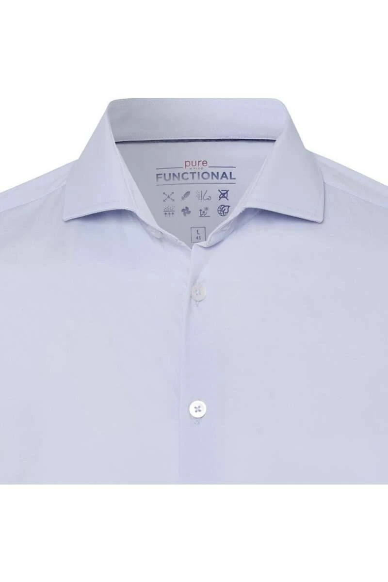 Pure Functional Slim Fit Jerseyhemd Hellblau, Einfarbig 2 Pure Functional Slim Fit Jerseyhemd Hellblau, Einfarbig – Bild 2
