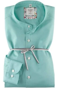 OLYMP Level Five Smart Business Body Fit Hemd Grün, Einfarbig