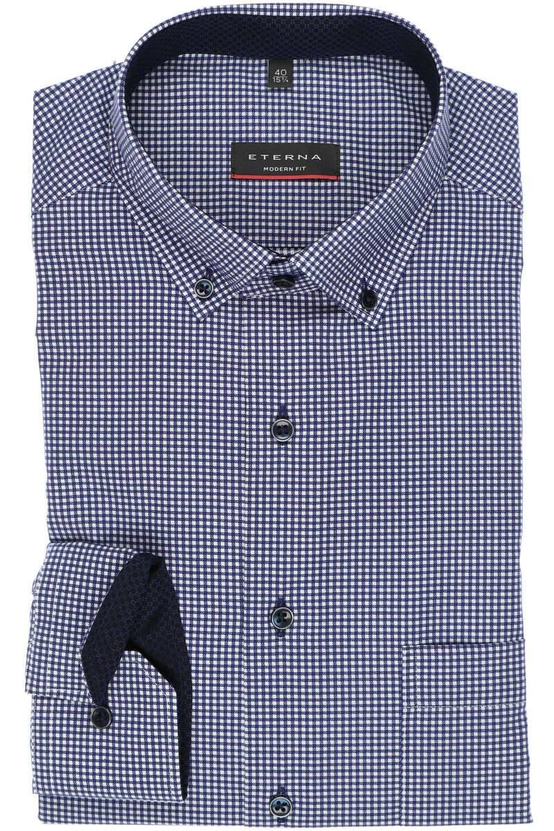 ETERNA Modern Fit Hemd Blau, Kariert 1 ETERNA Modern Fit Hemd Blau, Kariert