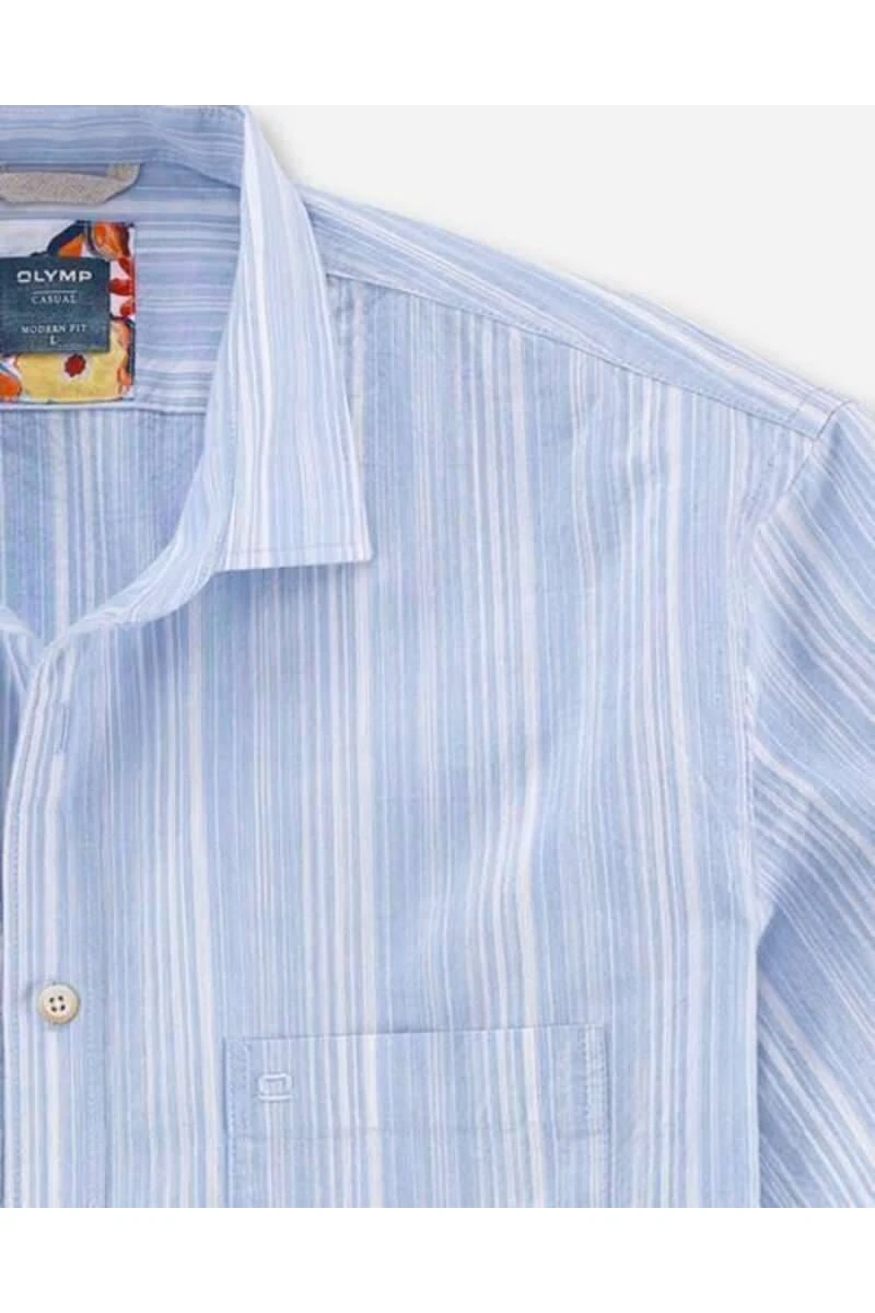 OLYMP Casual Modern Fit Hemd Bleu, Gestreift 2 OLYMP Casual Modern Fit Hemd Bleu, Gestreift – Bild 2