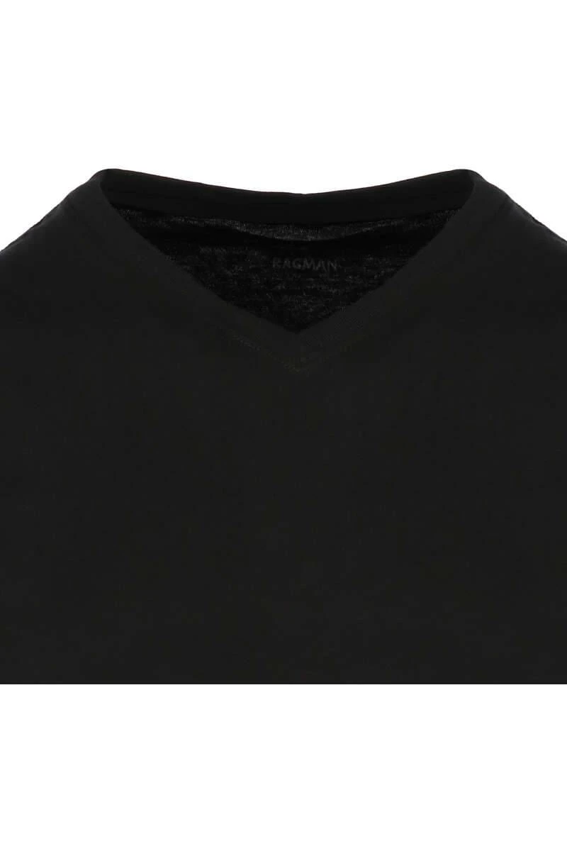 RAGMAN Regular Fit T-Shirt V-Ausschnitt Doppelpack Schwarz,Einfarbig 2 RAGMAN Regular Fit T-Shirt V-Ausschnitt Doppelpack Schwarz,Einfarbig – Bild 2
