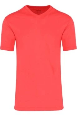 RAGMAN Regular Fit T-Shirt V-Ausschnitt Rose,Einfarbig