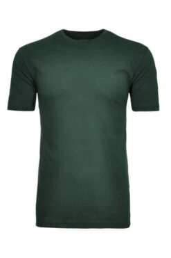 RAGMAN Regular Fit T-Shirt Rundhals Dunkelgrün,Einfarbig