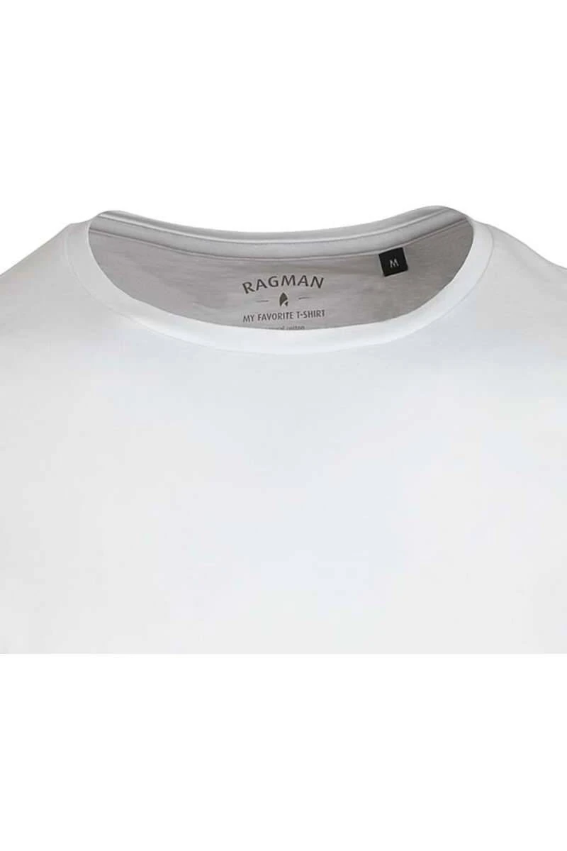 RAGMAN Regular Fit T-Shirt Rundhals Weiss,Einfarbig 2 RAGMAN Regular Fit T-Shirt Rundhals Weiss,Einfarbig – Bild 2