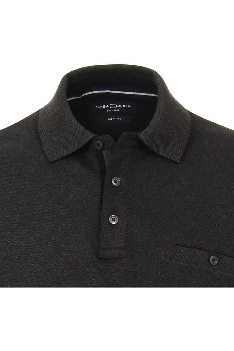 Casa Moda Longsleeve Poloshirt Anthrazit, Gemustert 2 Casa Moda Longsleeve Poloshirt Anthrazit, Gemustert – Bild 2