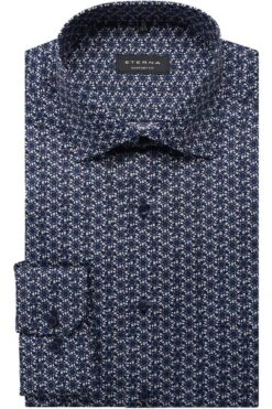 ETERNA Comfort Fit Hemd Grau, Gemustert