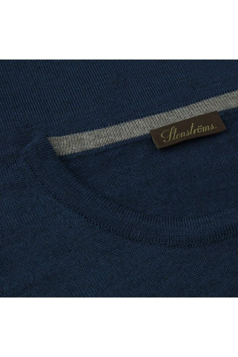 Stenströms Fitted Body Herren Pullover Rundhals Blau 2 Stenströms Fitted Body Herren Pullover Rundhals Blau – Bild 2
