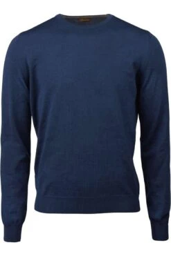 Stenströms Fitted Body Herren Pullover Rundhals Blau