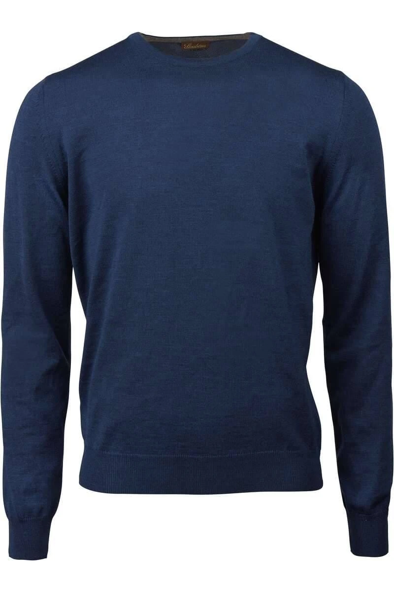 Stenströms Fitted Body Herren Pullover Rundhals Blau 1 Stenströms Fitted Body Herren Pullover Rundhals Blau