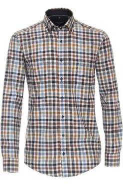 Casa Moda Casual Fit Hemd Blau, Kariert