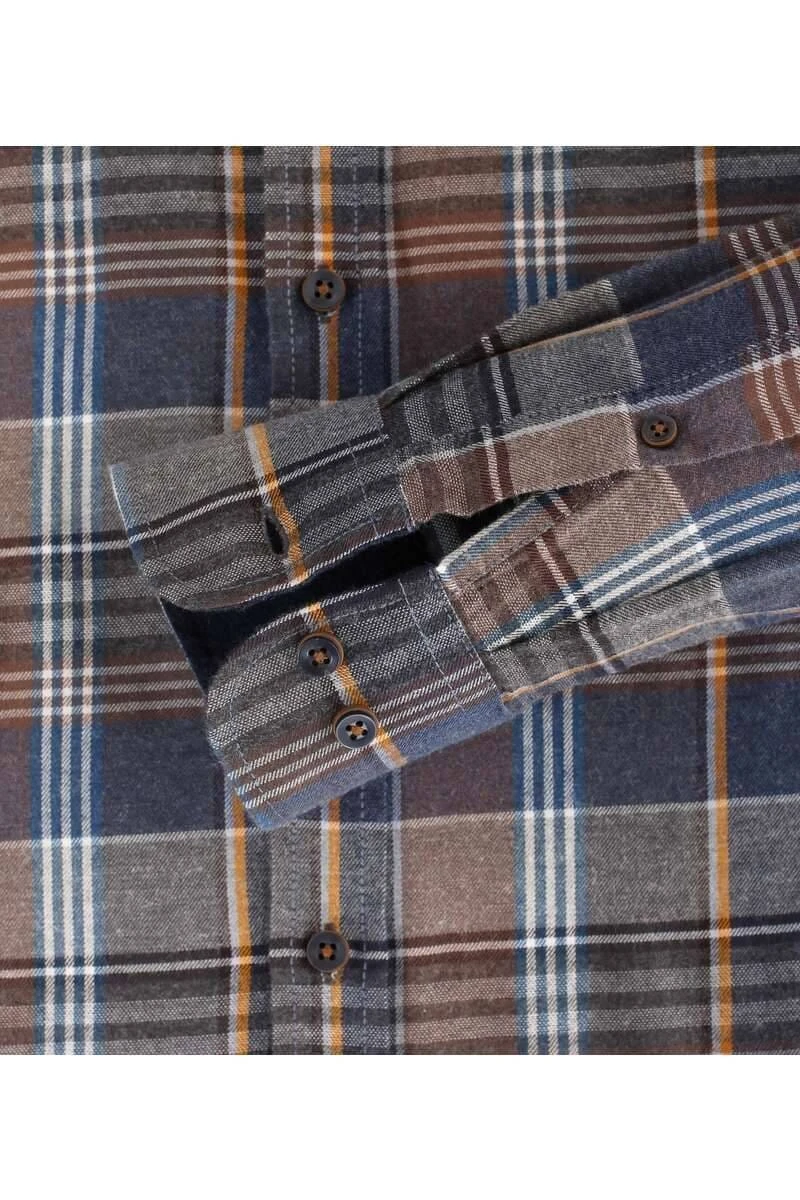 Casa Moda Casual Fit Hemd Braun/blau, Kariert 4 Casa Moda Casual Fit Hemd Braun/blau, Kariert – Bild 4