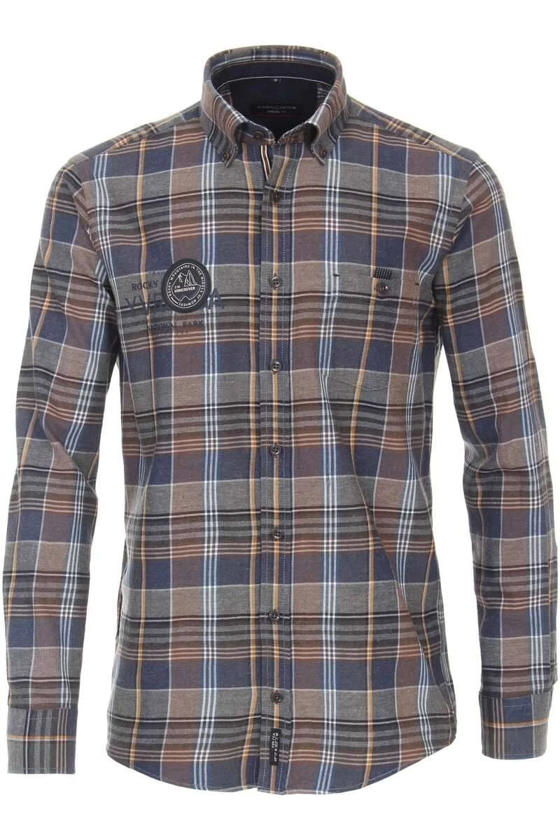 Casa Moda Casual Fit Hemd Braun/blau, Kariert 1 Casa Moda Casual Fit Hemd Braun/blau, Kariert
