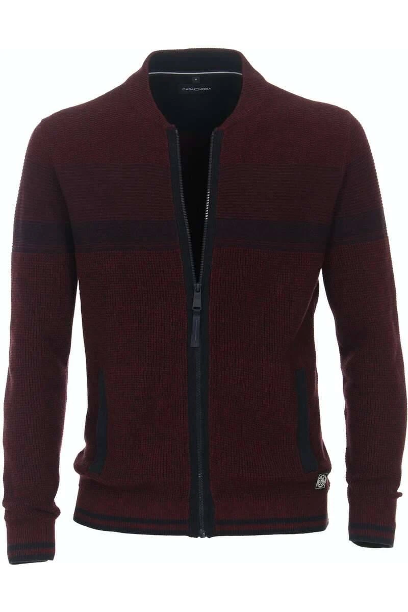 Casa Moda Casual Fit Herren Strickjacke Zip Weinrot 1 Casa Moda Casual Fit Herren Strickjacke Zip Weinrot