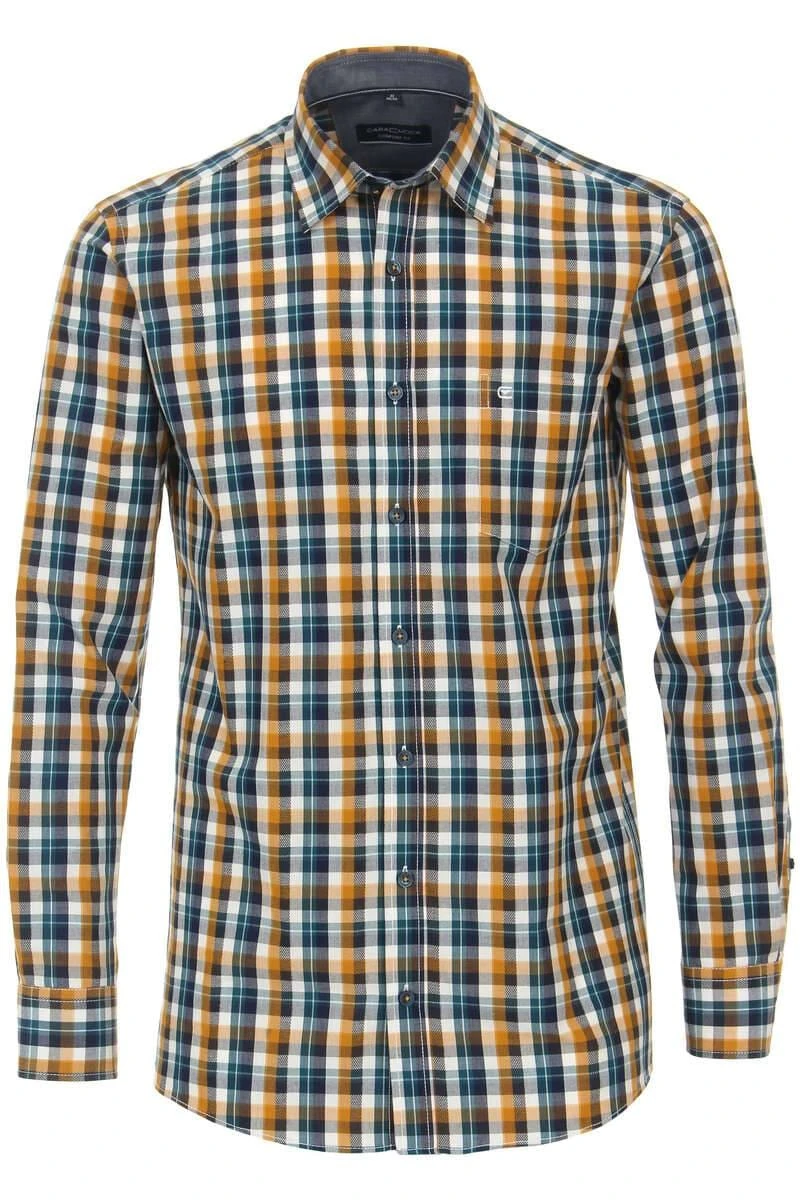 Casa Moda Casual Comfort Fit Hemd Gelb/blau, Kariert 1 Casa Moda Casual Comfort Fit Hemd Gelb/blau, Kariert