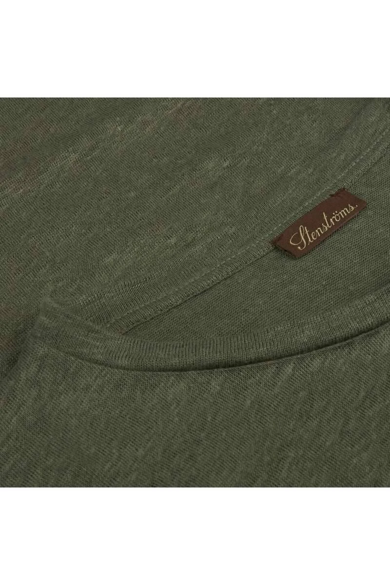 Stenströms Fitted Body T-Shirt Rundhals Dunkelgrün,Einfarbig 3 Stenströms Fitted Body T-Shirt Rundhals Dunkelgrün,Einfarbig – Bild 3