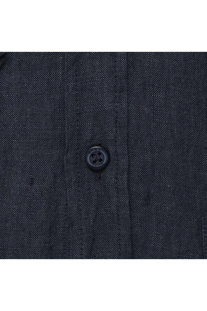 Brax Casual Modern Fit Leinenhemd Navy, Einfarbig 4 Brax Casual Modern Fit Leinenhemd Navy, Einfarbig – Bild 4