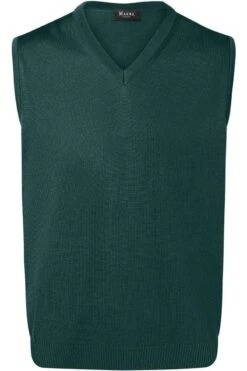 MAERZ Superwash Classic Fit Herren Pullunder V-Ausschnitt Dunkelgrün