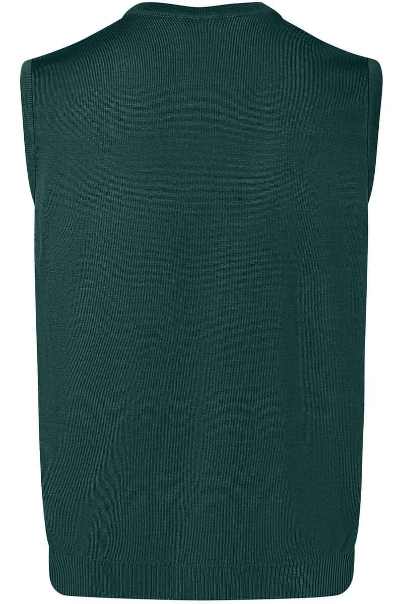 MAERZ Superwash Classic Fit Herren Pullunder V-Ausschnitt Dunkelgrün 3 MAERZ Superwash Classic Fit Herren Pullunder V-Ausschnitt Dunkelgrün – Bild 3