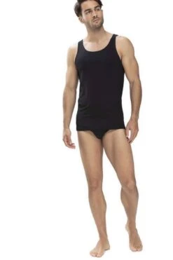 Mey Dry Cotton Herren Unterhemd Schwarz
