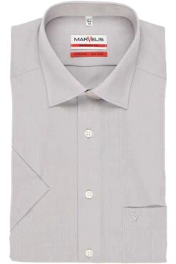 Marvelis Modern Fit Hemd Hellgrau, Einfarbig