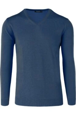 MAERZ Superwash Modern Fit Herren Pullover V-Ausschnitt Jeans