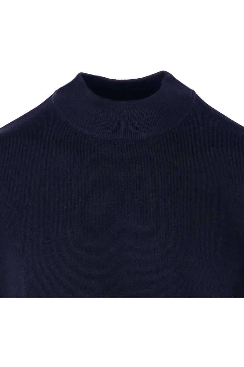 MAERZ Superwash Classic Fit Herren Pullover Stehkragen Navy 2 MAERZ Superwash Classic Fit Herren Pullover Stehkragen Navy – Bild 2