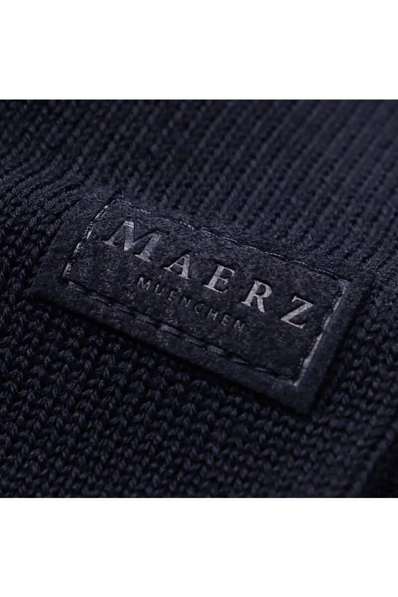 MAERZ Superwash Classic Fit Herren Pullover Stehkragen Navy 3 MAERZ Superwash Classic Fit Herren Pullover Stehkragen Navy – Bild 3
