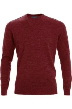 MAERZ Classic Fit Herren Pullover V-Ausschnitt Bordeaux