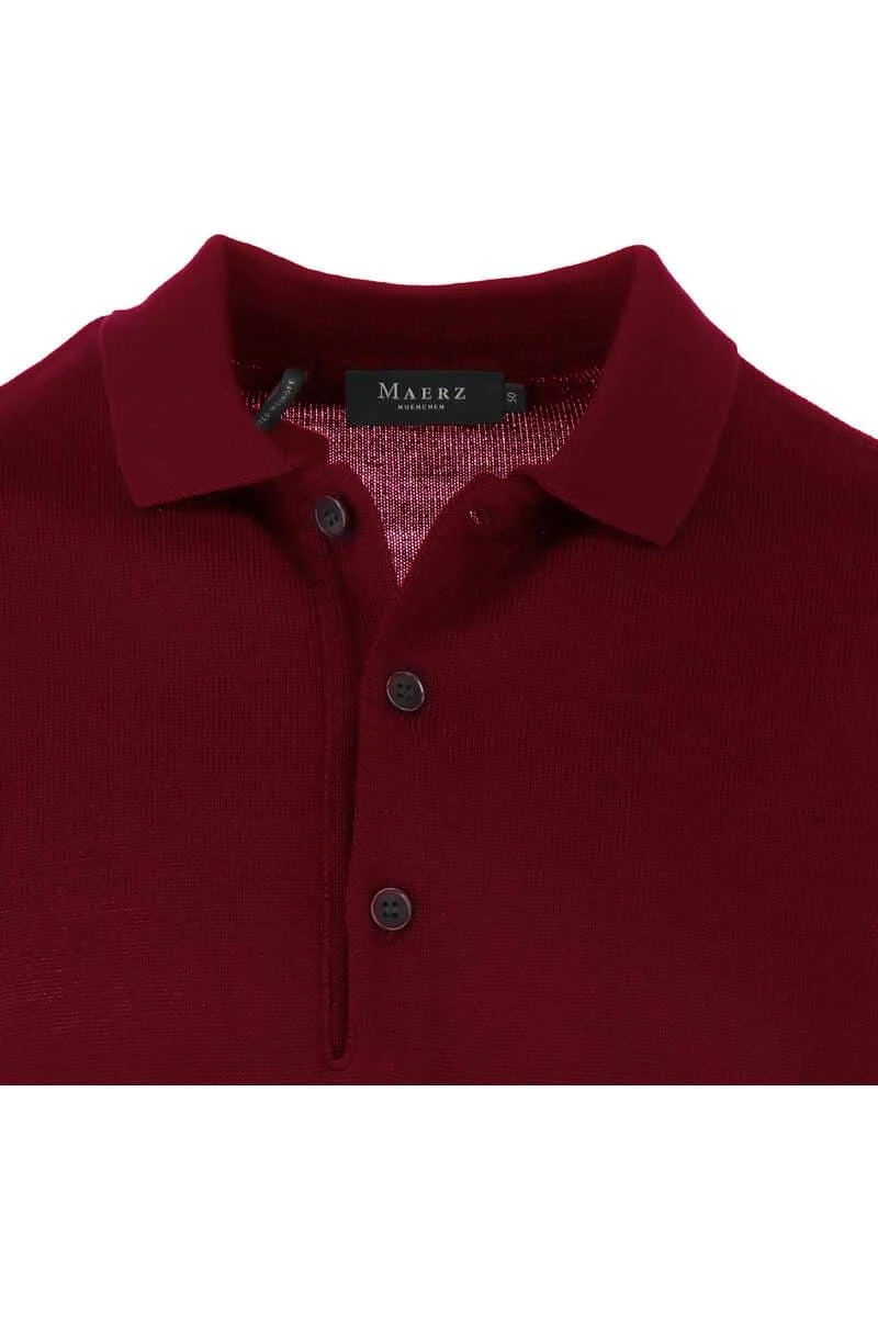 MAERZ Superwash Classic Fit Herren Pullover Polokragen Bordeaux 2 MAERZ Superwash Classic Fit Herren Pullover Polokragen Bordeaux – Bild 2